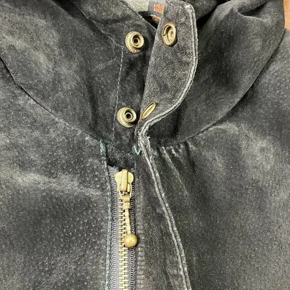 Outbrook Hooded Color Block Suede Coat Jacket Ladies Large Black Green Burgundy - Picture 11 of 16